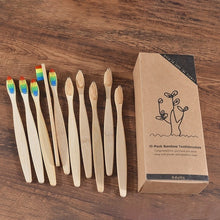 Load image into Gallery viewer, mixed color bamboo toothbrush Eco Friendly wooden
