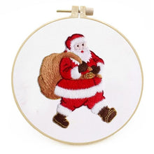 Load image into Gallery viewer, Handmade DIY Xmas Patterns Sewing Accessories Christmas Embroidery Cross Stitch Kit Merry Christmas Embroidery Hoop