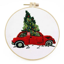 Load image into Gallery viewer, Handmade DIY Xmas Patterns Sewing Accessories Christmas Embroidery Cross Stitch Kit Merry Christmas Embroidery Hoop