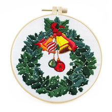 Load image into Gallery viewer, Handmade DIY Xmas Patterns Sewing Accessories Christmas Embroidery Cross Stitch Kit Merry Christmas Embroidery Hoop