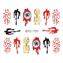 Load image into Gallery viewer, Halloween Nail Art Sticker Sexy Skull Bone