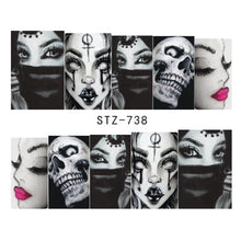 Load image into Gallery viewer, Halloween Nail Art Sticker Sexy Skull Bone
