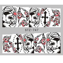 Load image into Gallery viewer, Halloween Nail Art Sticker Sexy Skull Bone