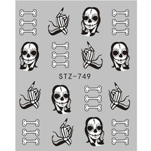 Load image into Gallery viewer, Halloween Nail Art Sticker Sexy Skull Bone