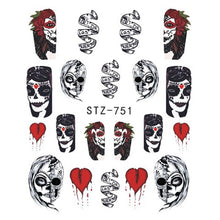 Load image into Gallery viewer, Halloween Nail Art Sticker Sexy Skull Bone
