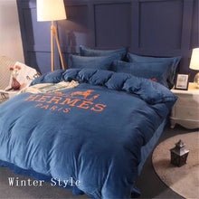 Load image into Gallery viewer, Blue Hermes bed set