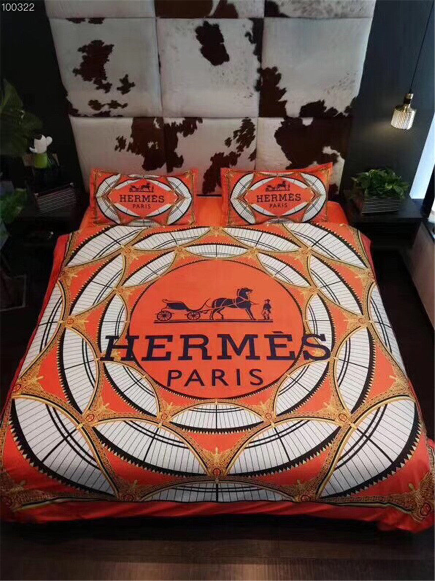 Orange Paris Hermes bed set MY luxurious home