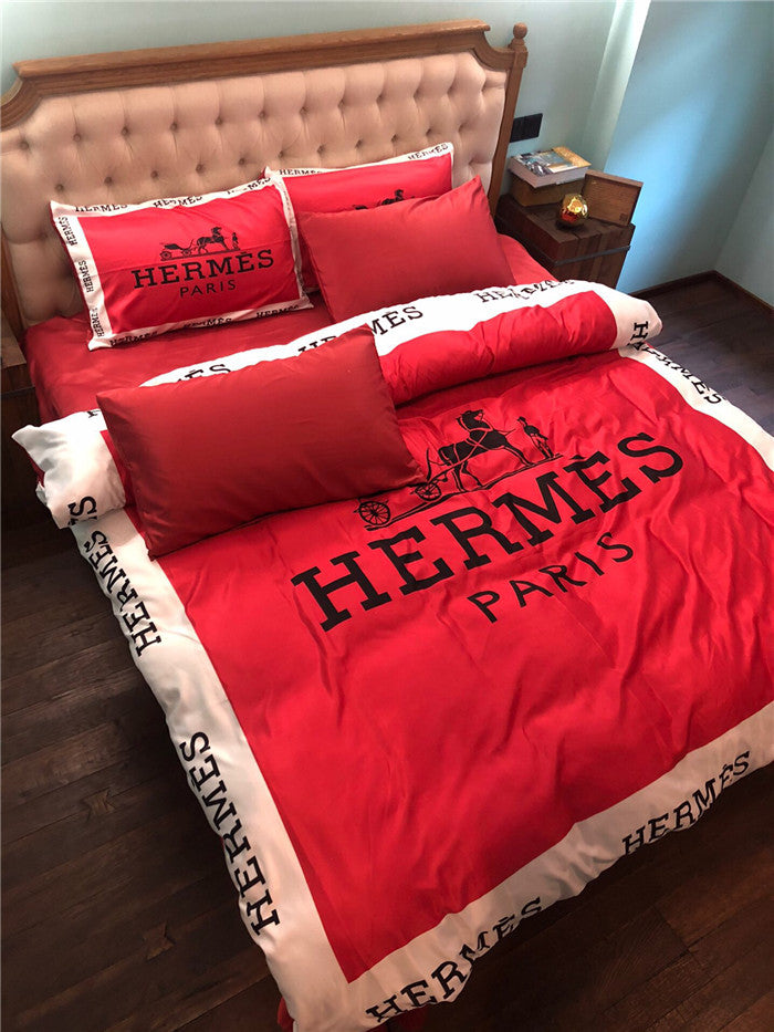Red Hermes bed set MY luxurious home