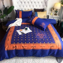 Load image into Gallery viewer, Blue Hermes bed set