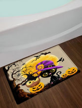 Load image into Gallery viewer, Bat Witch Hat Owl Cat Pumpkin Halloween Shower Curtain