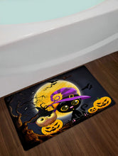 Load image into Gallery viewer, Full Moon Black Cat Pumpkin Halloween Shower Curtain