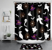 Load image into Gallery viewer, Witch Hat Ghost Halloween Shower Curtain