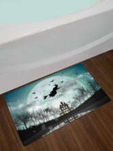 Load image into Gallery viewer, Full Moon Flying Witch Creepy Halloween Shower Curtain