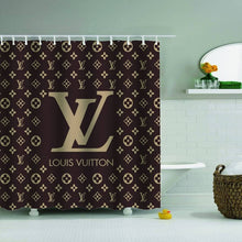 Load image into Gallery viewer, Brown louis vuitton shower curtain