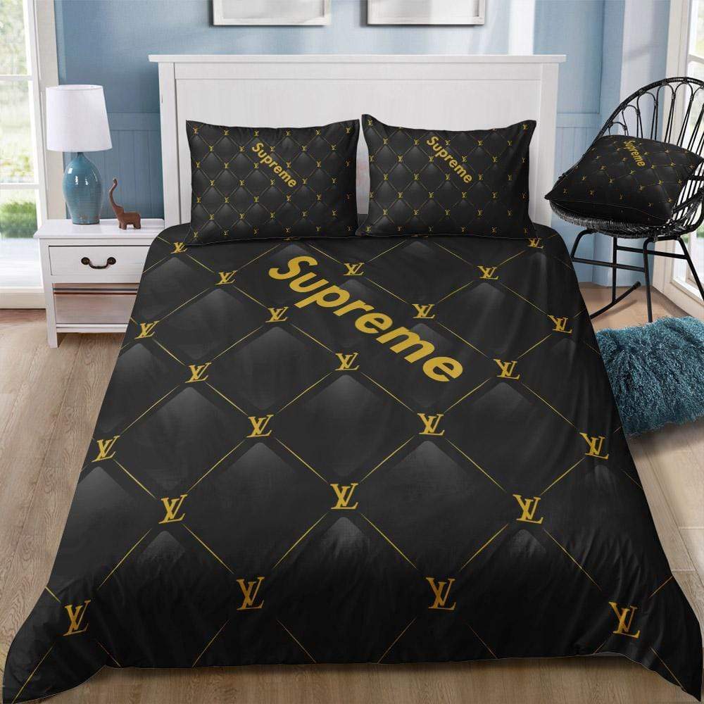 Black Supreme Louis Vuitton bed set MY luxurious home