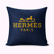 Load image into Gallery viewer, Dark Blue and yellow Hermes Pillow Case
