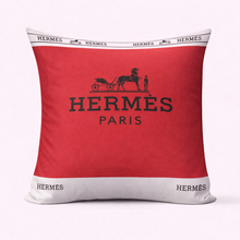Load image into Gallery viewer, Red and Beige  Hermes Pillow Case 

