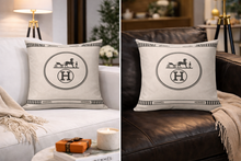 Load image into Gallery viewer, beige and black Hermes Pillow Case
