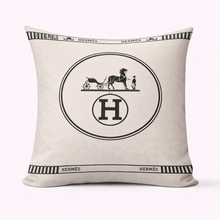 Load image into Gallery viewer, beige and black Hermes Pillow Case
