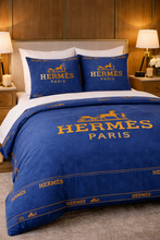 Load image into Gallery viewer, blue and orange hermes pillowcase
