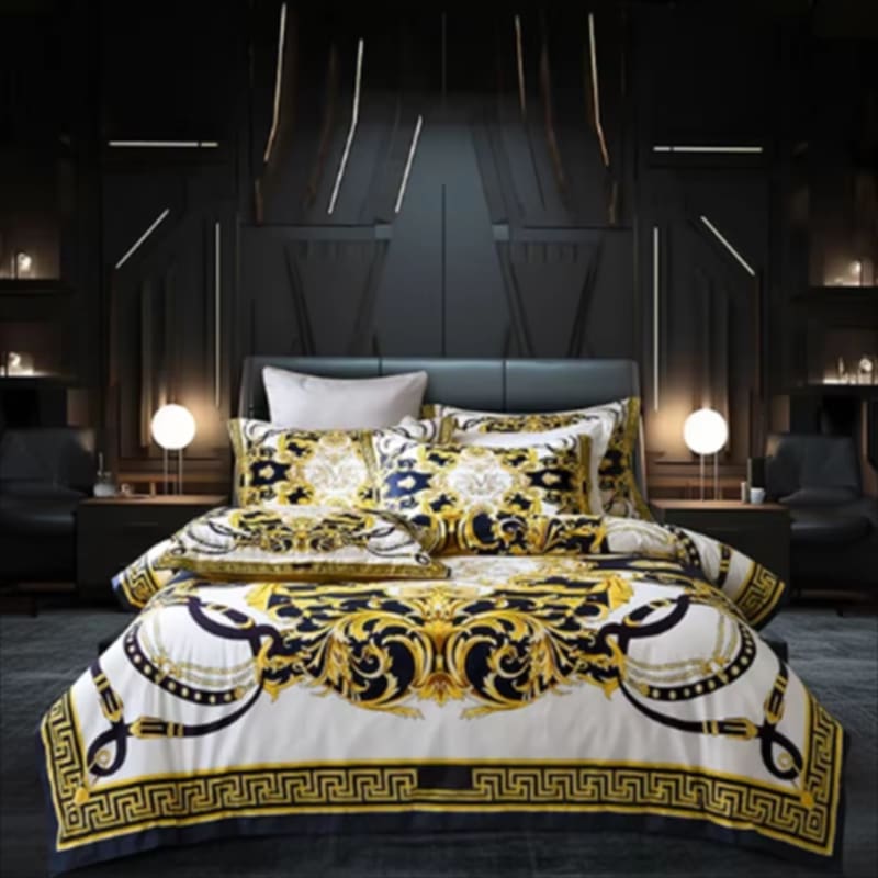 luxury bedding sets gold royal and black white