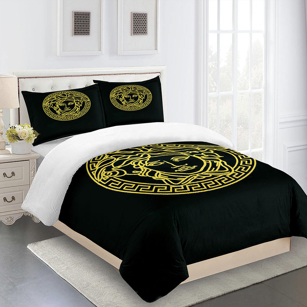 Gold and Black Versace bed set