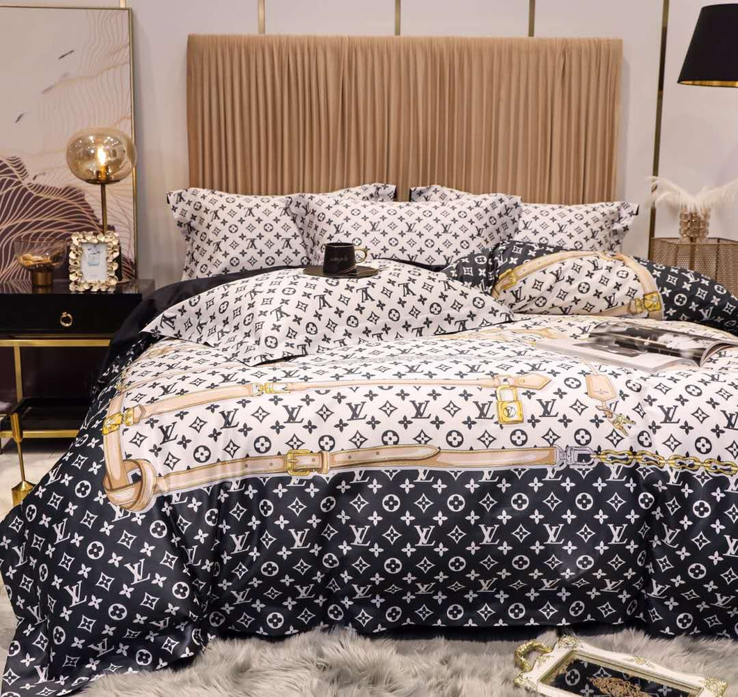 White and Black Monogram Louis Vuitton bed set – MY luxurious home