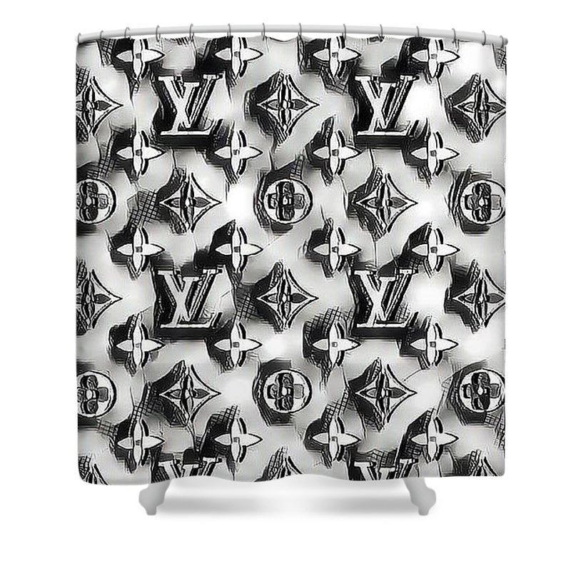 Louis Vuitton Shower Curtain black and white
