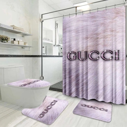 Purple Gucci Shower Curtain 