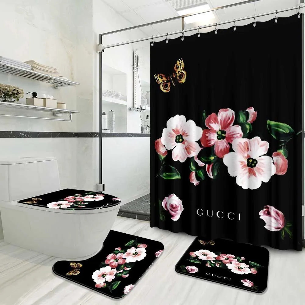Flower Gucci Shower Curtain