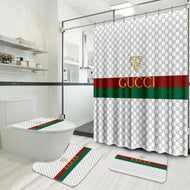 Luxury White Gucci Shower Curtain