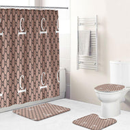 Beige White Logo Gucci Shower Curtain