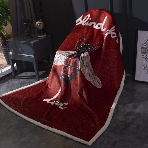 Red fly Gucci blanket