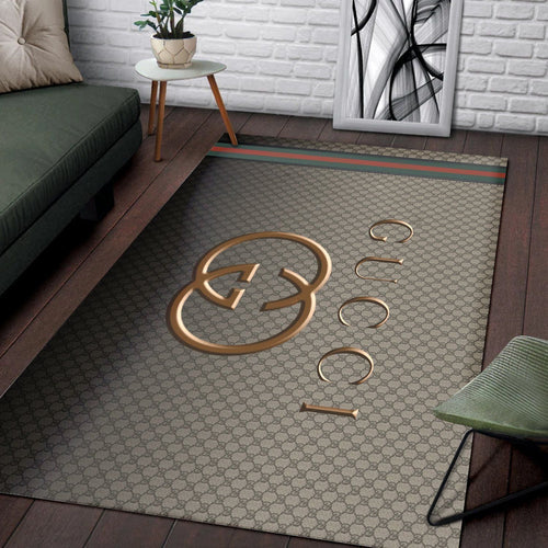 3D Golden logo Gucci living room carpet and rug