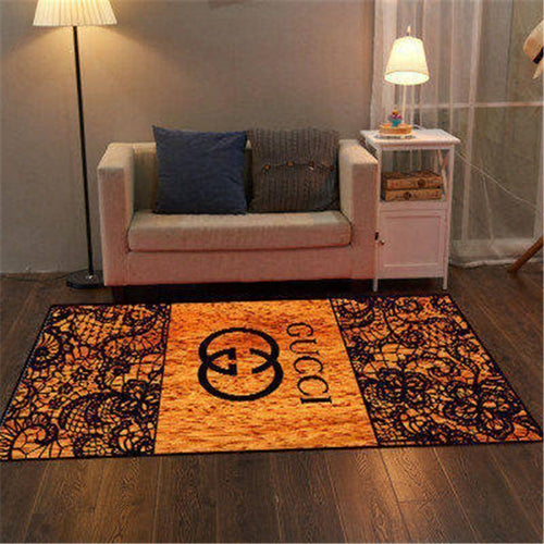 Orange luxury Gucci living room carpet and rug