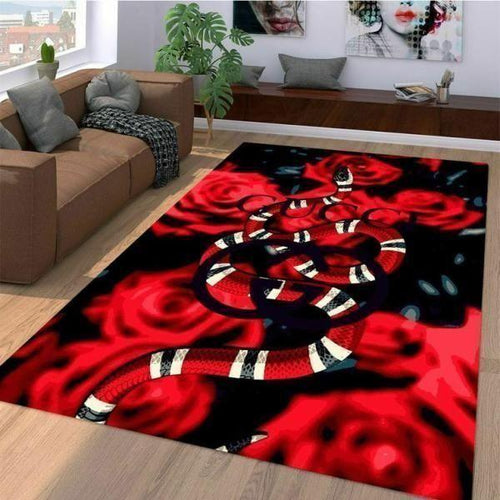 Snake rose Gucci living room carpet and rug