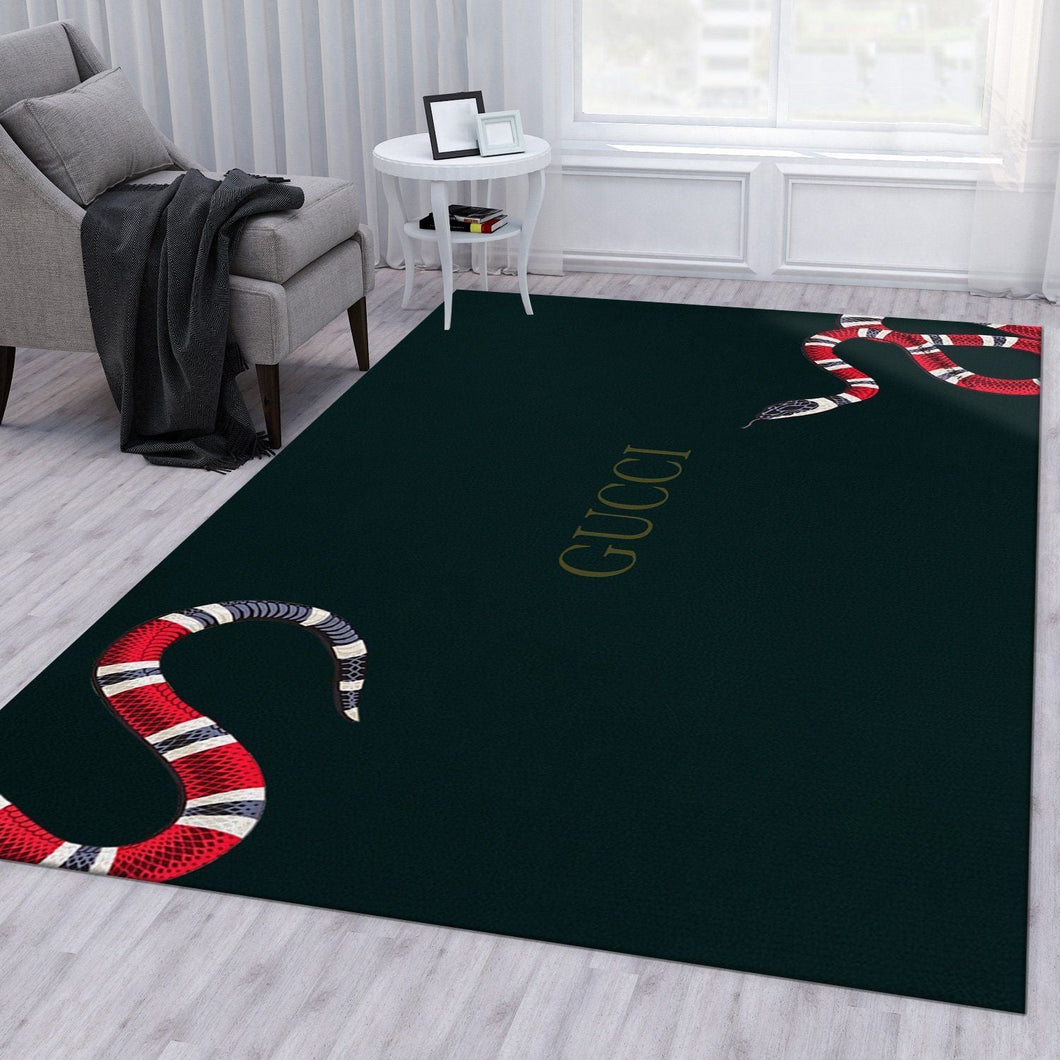Dark green Gucci living room carpet and rug