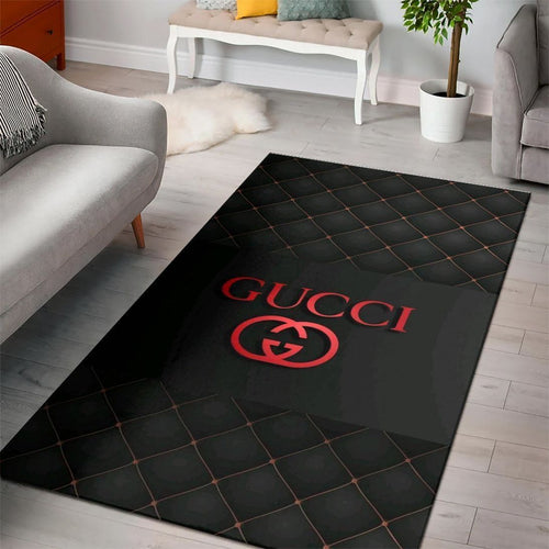 Red logo Gucci living room carpet and rug