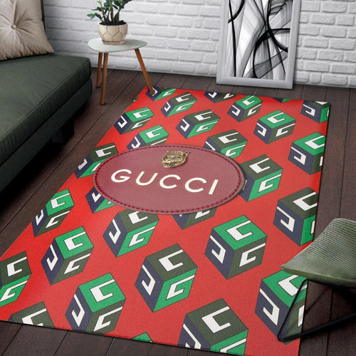 Red luxury Gucci living room carpet and rug