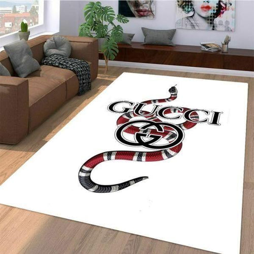 White Gucci living room carpet and rug