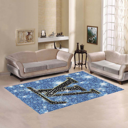 Louis Vuitton blue diamond living room carpet