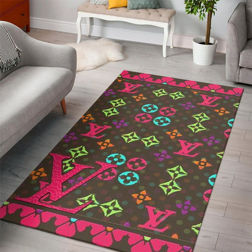 Buy Black Mickey Mouse Louis Vuitton Area Rug - Rugwix Decor in 2023