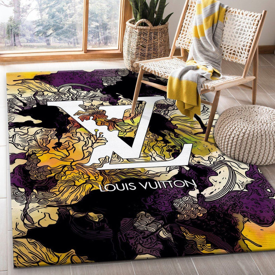 Louis Vuitton flowers living room carpet