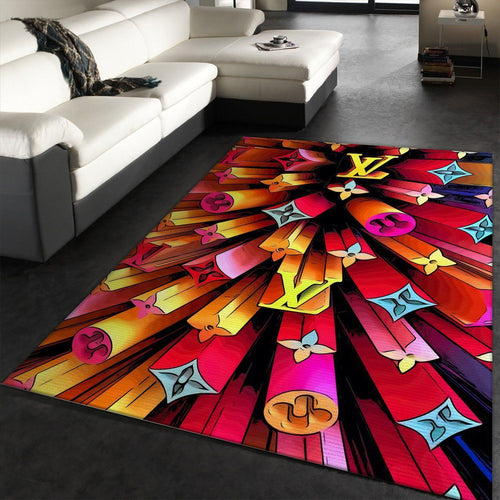 Louis Vuitton rainbow stars living room carpet