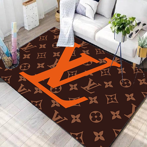 Louis Vuitton orange living room carpet