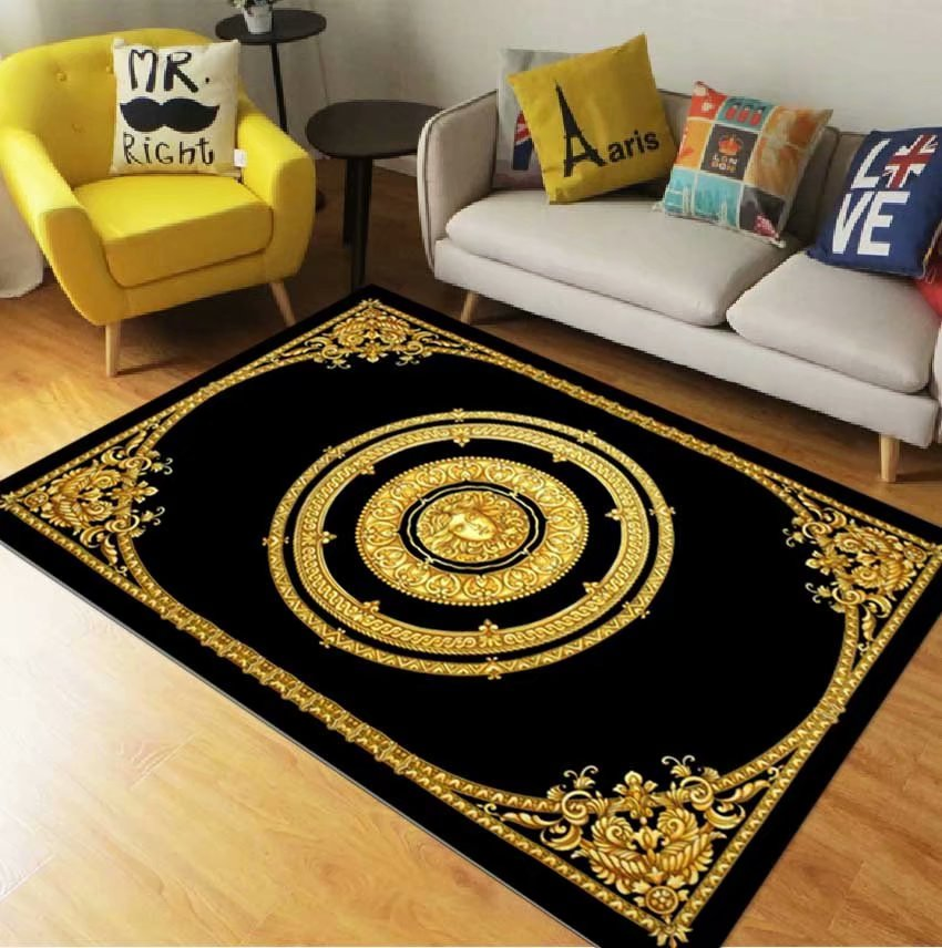 Goldy logo Versace living room carpet and rug
