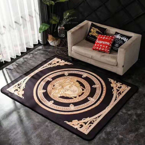 Bronze Versace living room carpet and rug