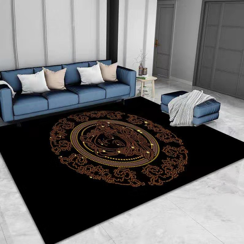 Bronze logo Versace living room carpet and rug