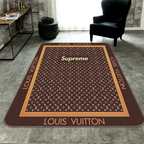 Louis Vuitton supreme brown living room carpet