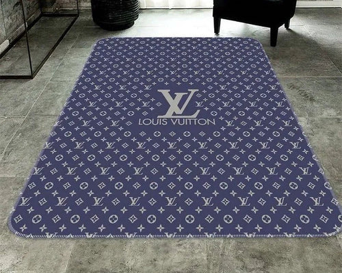 Louis Vuitton navy living room carpet